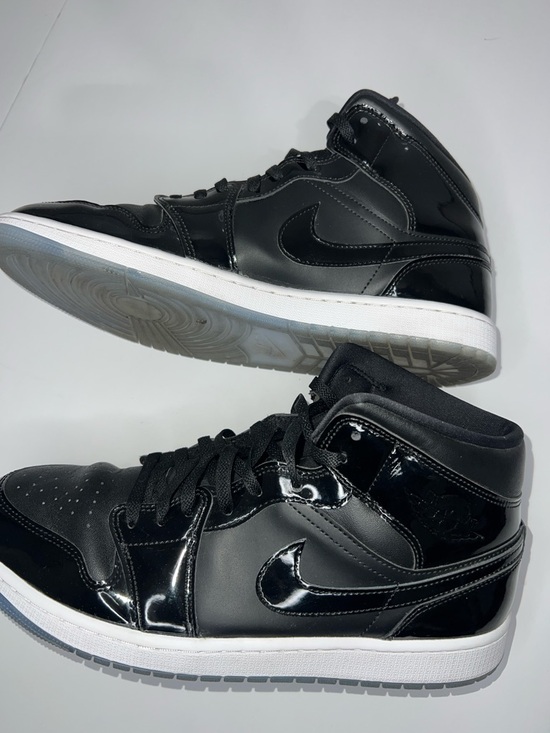 Jordan Other - Air Jordan 1 Mid Black Patent Leather Sneakers  Men's size 13